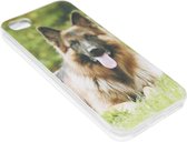ADEL Siliconen Back Cover Softcase Hoesje Geschikt voor iPhone 5/5S/SE - Duitse Herder Hond