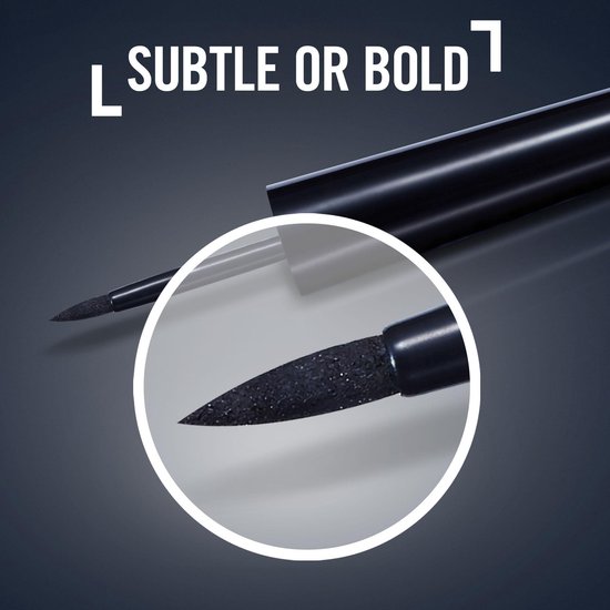 Rimmel London Exaggerate eyeliner applicator met een punt voor subtiele of felle lijnen.