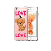 Apple Iphone 5 / 5S / SE2016 transparant siliconen backcover hoesje - Love hondje love