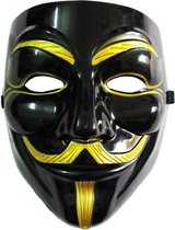 Goud Zwart V for Vendetta Masker / Goud Zwart Anonymous Masker / Goud Zwart Guy Fawkes Masker