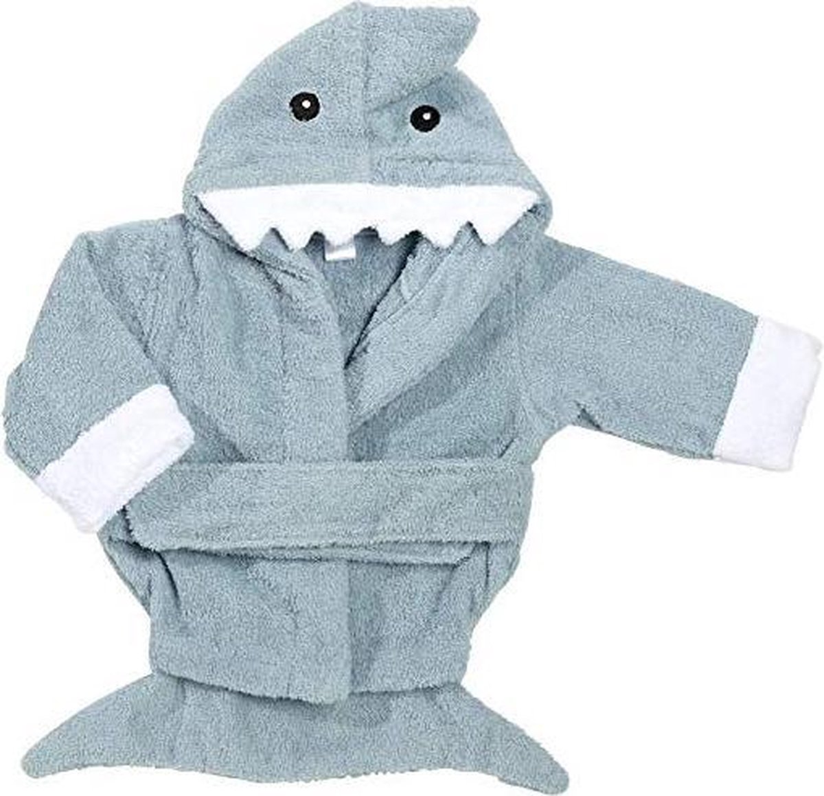 Dr. Doedel Baby Badjas Haai – Comfortabele mantel gemaakt van 100% katoen – Unisex – Kraamcadeau voor jongens en meisjes - 0-12 Maanden