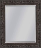 Brocante spiegel met ornament Sevilla Bruin eiken small 49mm     Buitenmaat 40x132cm