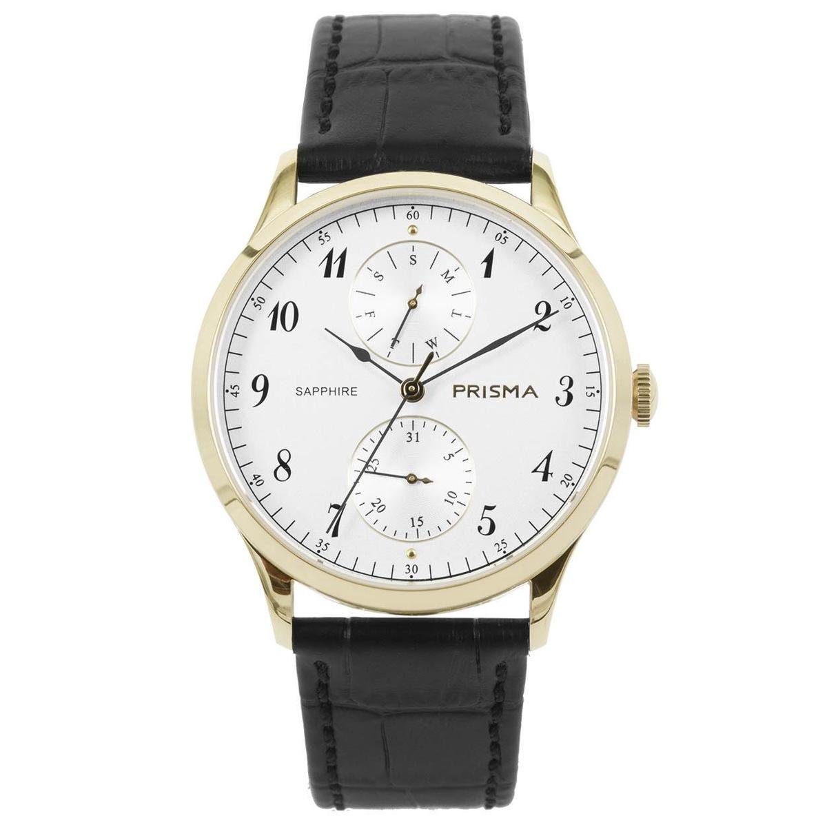 Prisma Herenhorloge P.1901 Lederen band Goud