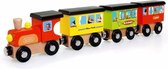 Houten speelgoed trein rond de wereld 31 cm