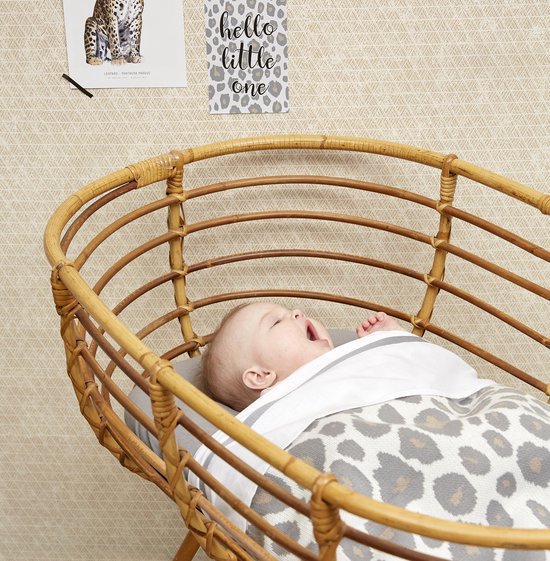 Meyco Baby Panter velvet ledikant deken - neutral - 100x150cm — afbeelding 3