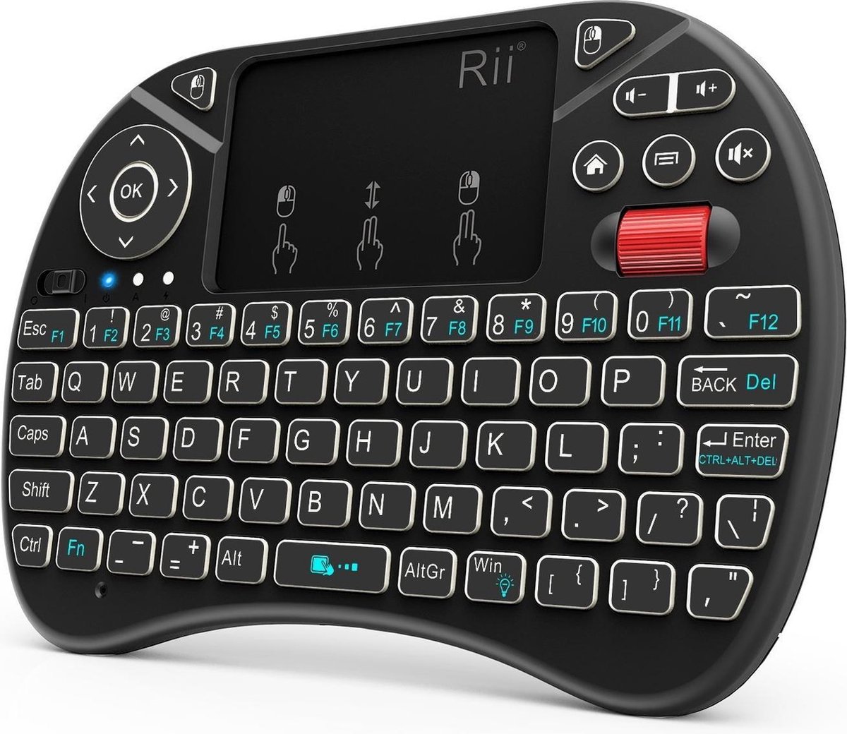 Rii i8X RGB toetsenbord RF Draadloos QWERTY Engels Zwart