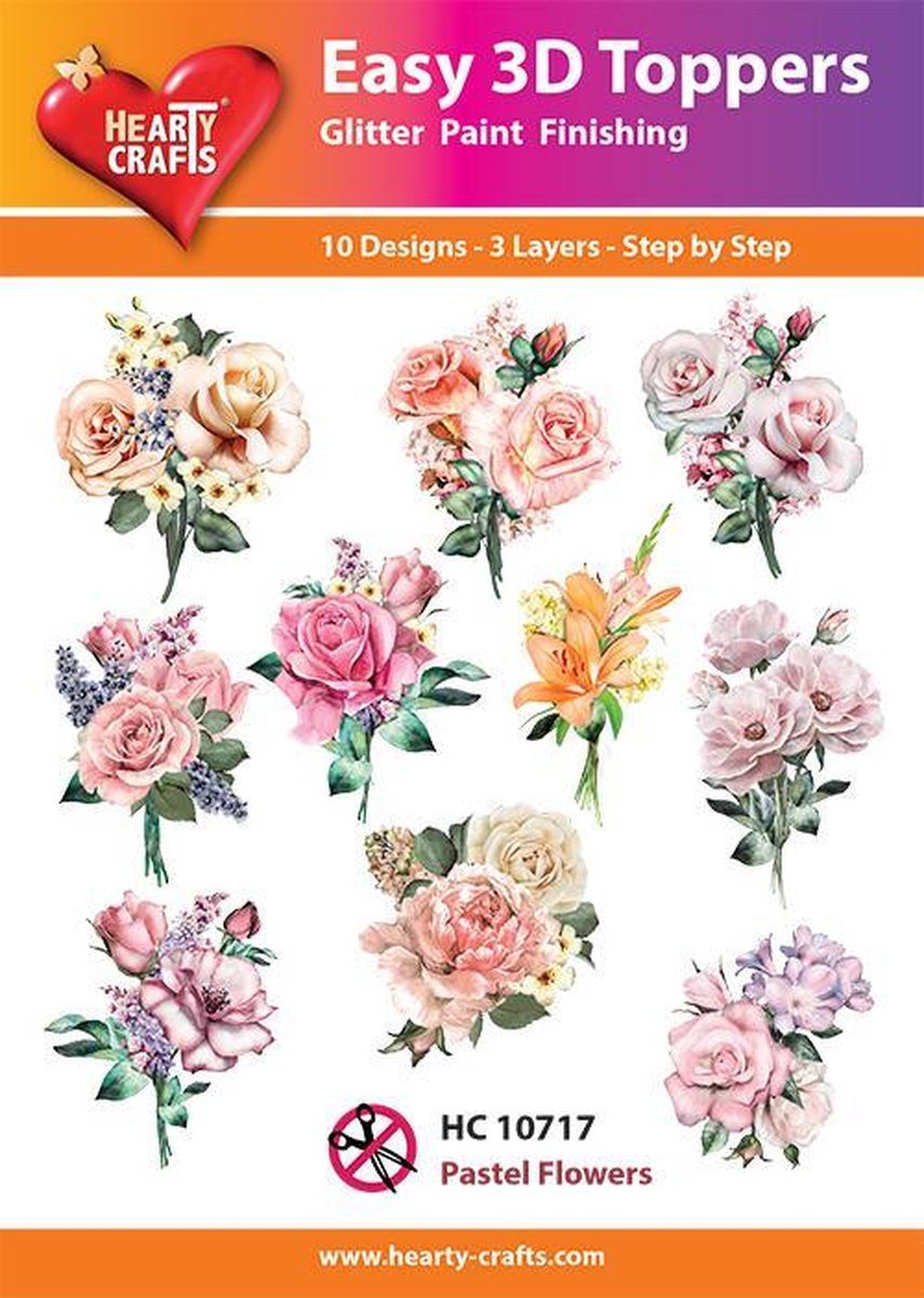 Easy 3D Toppers Pastel Bloemen - HC10717