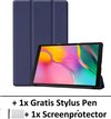 Donker Blauw, PU Leder, Touchscreen Stylus Pen Aanwijspen Multi Color, T510/T515 - SMT510/SMT515 Screen Protector Display Bescherm Folie Transparant Clear