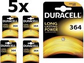 5 Stuks - Duracell 364-363, V364, 363, D364, D363, G1, SR621SW, SR621SW, SR60 1.5V knoopcel batterij