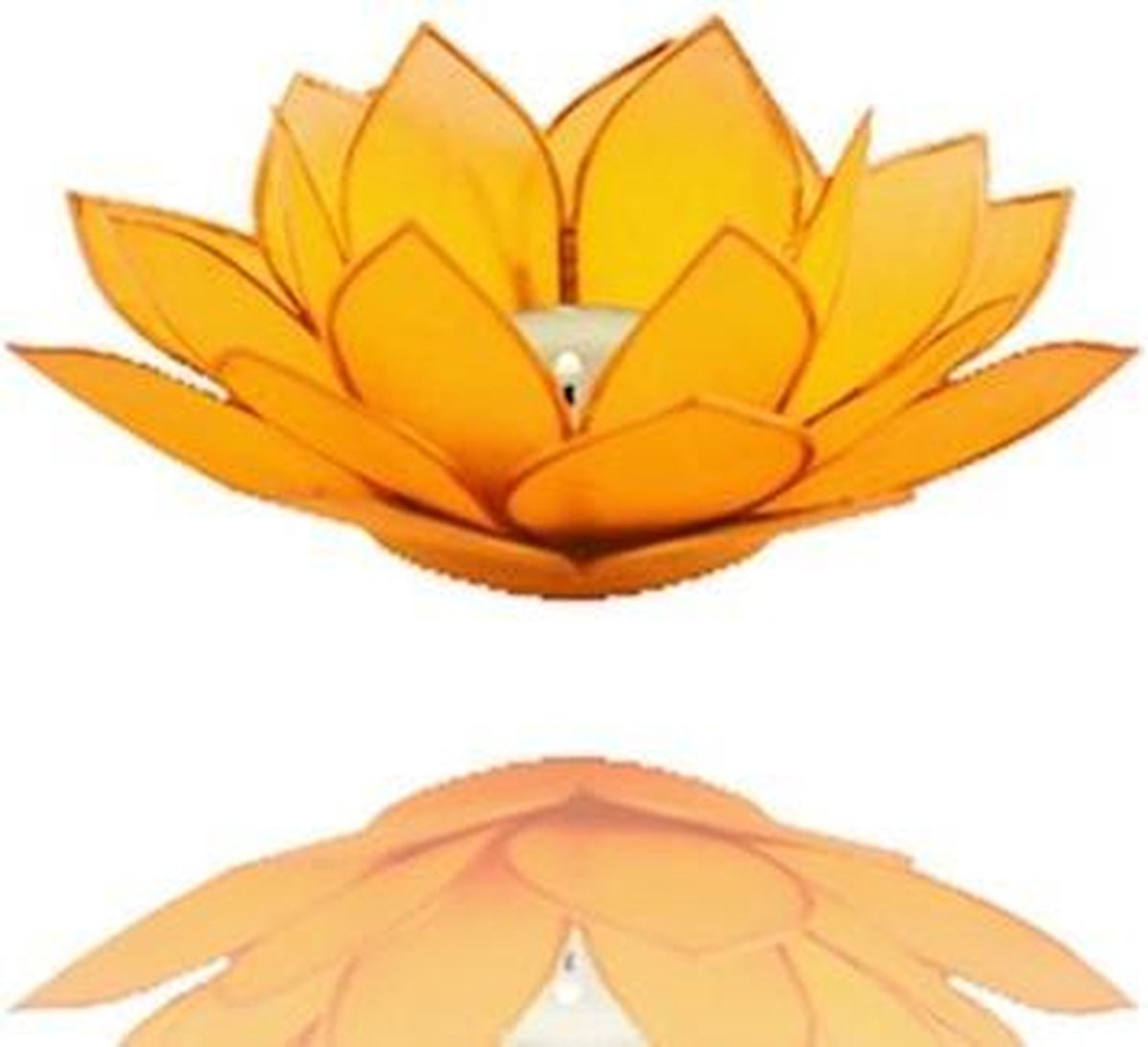 Yogi & Yogini Lotus sfeerlicht geel 3e chakra goudrand 13.5 cm