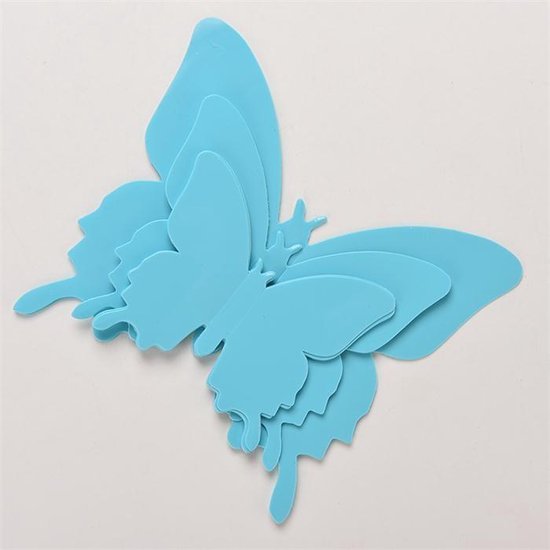 3d muurstickers | vlinder |effen | kinderkamer | babykamer | decoratie | 12 stuks | mintgroen