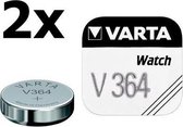 2 Stuks - Varta V364 20mAh 1.55V knoopcel batterij