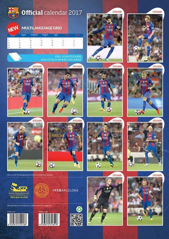 Array Behoefte aan Sandalen Officiele FC Barcelona A3 Voetbal Kalender 2017 | bol.com