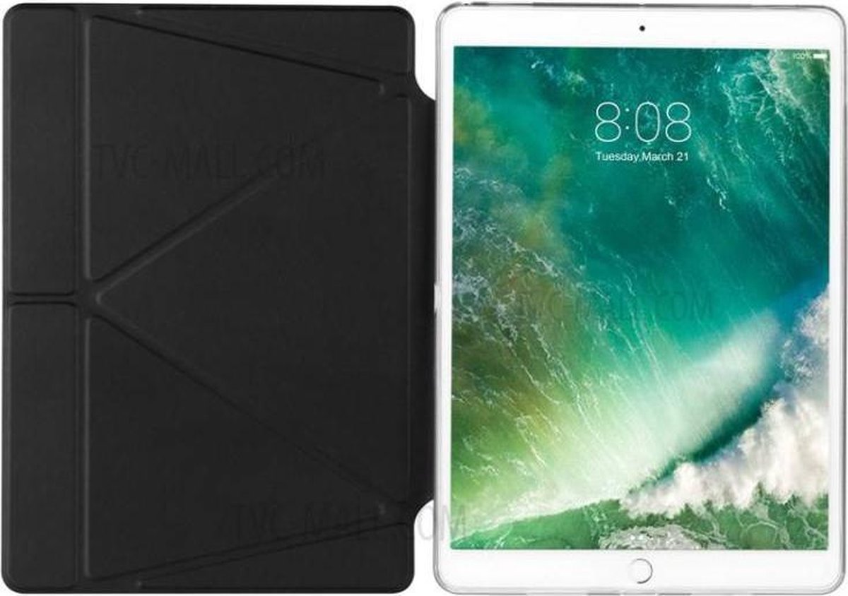 MOMAX De Core Smart Origami standaard PU lederen + TPU tablet hoes voor iPad Pro 10.5 (2017) - Zwart
