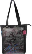 MONSTER HIGH Scaris Canvas Shopper School Tas met rits Zwart Leuk