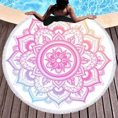 Boho strandlaken Roundie Microvezel Strandkleed Lilac - 155 x 155 cm