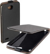 MP Case zwart eco lederen flip case voor LG X Power 2 flip cover