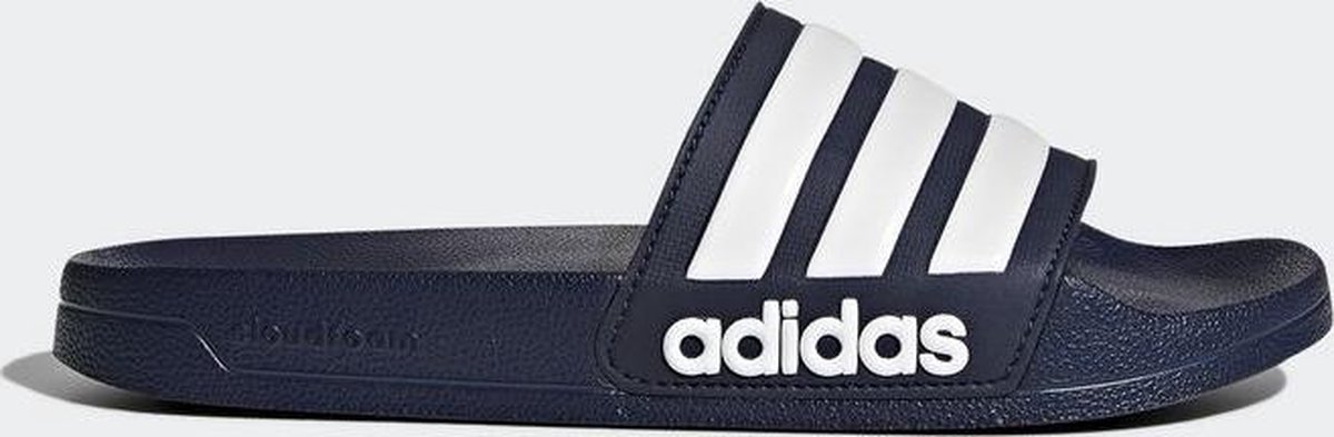 adidas Adilette Shower Heren Slippers - Collegiate Navy/Cloud White/Collegiate Navy - Maat 47