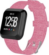 KELERINO. Denim bandje voor Fitbit Versa (Lite) - Roze