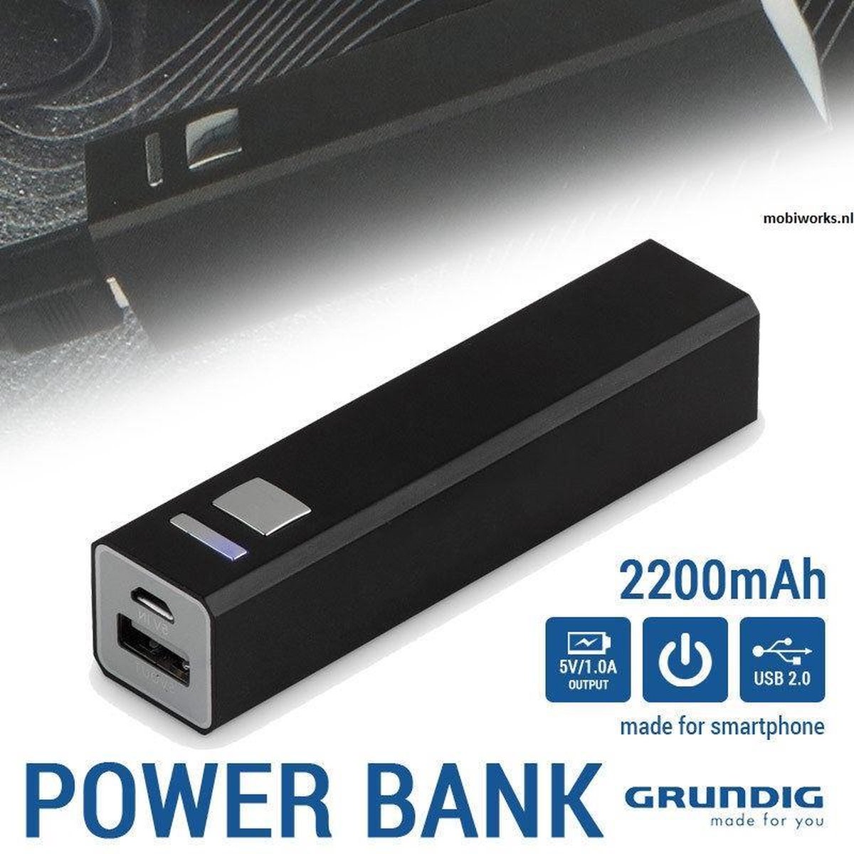 Grundig 871125286336Power Bank 2200mAh Black