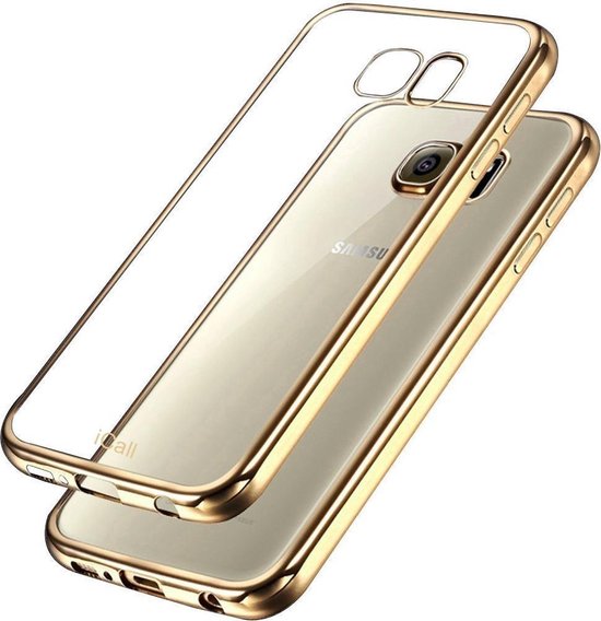 Galaxy S6 Edge - Siliconen Gouden Bumper Plating met Transparante TPU Hoesje... | bol.com