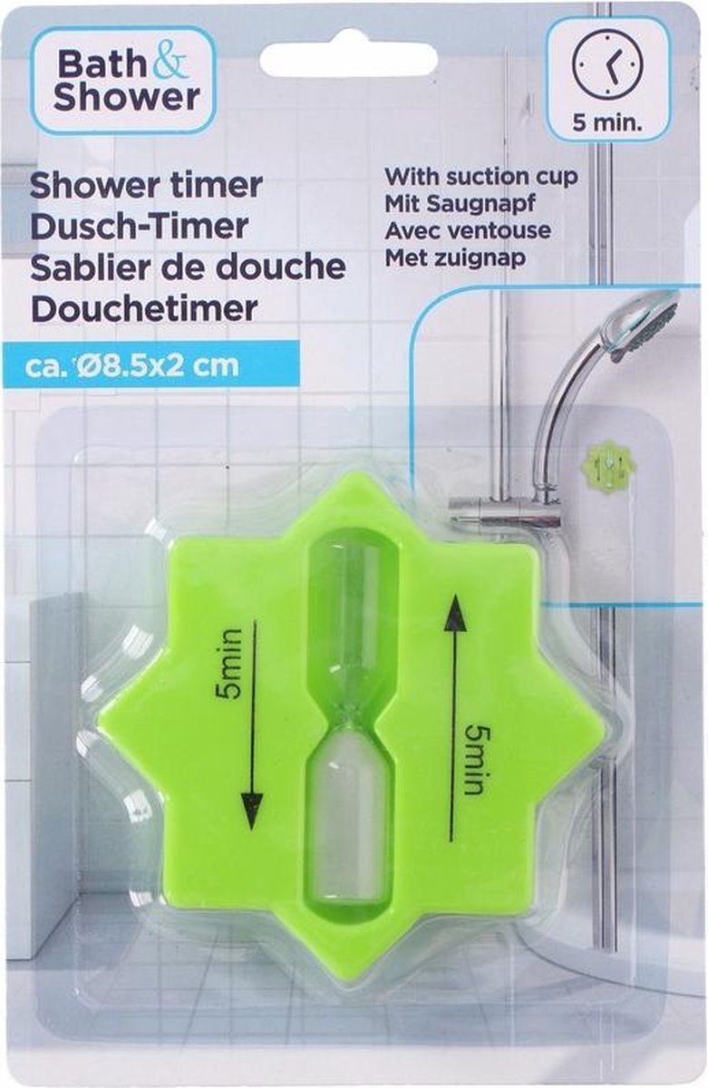 Douche timer zandloper lime groen 5 minuten Douche zandlopers