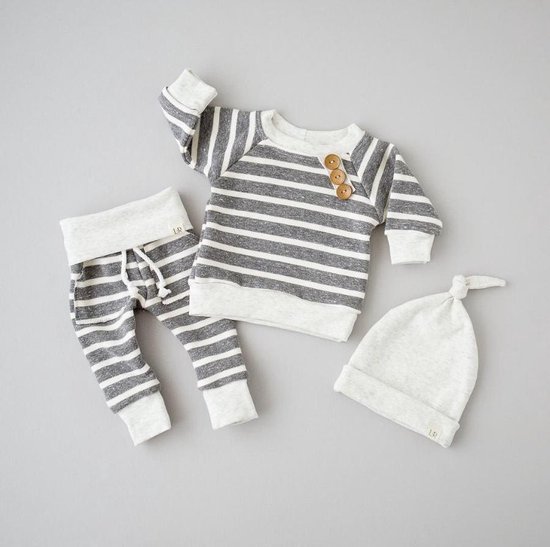 Baby 3-Delig kledingsset Streep Pasgeboren baby | Bodysuit | Huispakje | Kraamkado |... | bol.com
