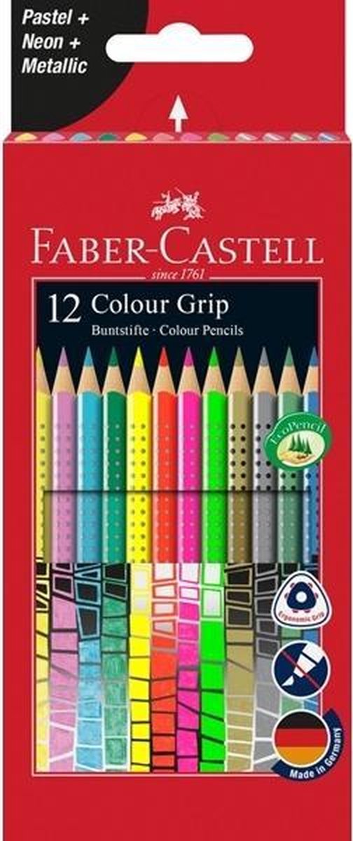 Faber-Castell kleurpotloden – pastel + neon + metallic – 12 stuks – FC-201569