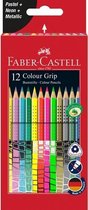 kleurset Faber-Castell GRIP pastel, neon en metallic 12 stuks FC-201569