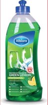 Albiore geconcentreerd vloeibaar afwasmiddel Green Lemon, flacon van 1 l