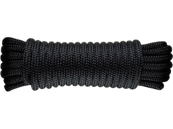 Luxe landvast U-rope 12mmx12m - Zwart