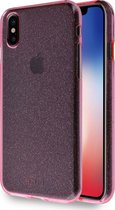 Azuri flexible glitter cover - roze - voor iPhone X/Xs
