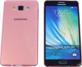 Samsung Galaxy A7 2016 (A710), 0.35mm Ultra Thin Matte Soft Back Skin Case Transparant Rood Roze Red Pink