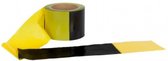 Geel / zwart afzetlint 75mm x 100 meter + Kortpack pen (027.0011)