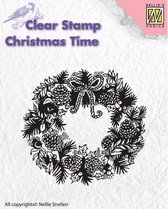 CT013 Clear stamp Nellie Snellen kerstkrans christmas wreath stempel