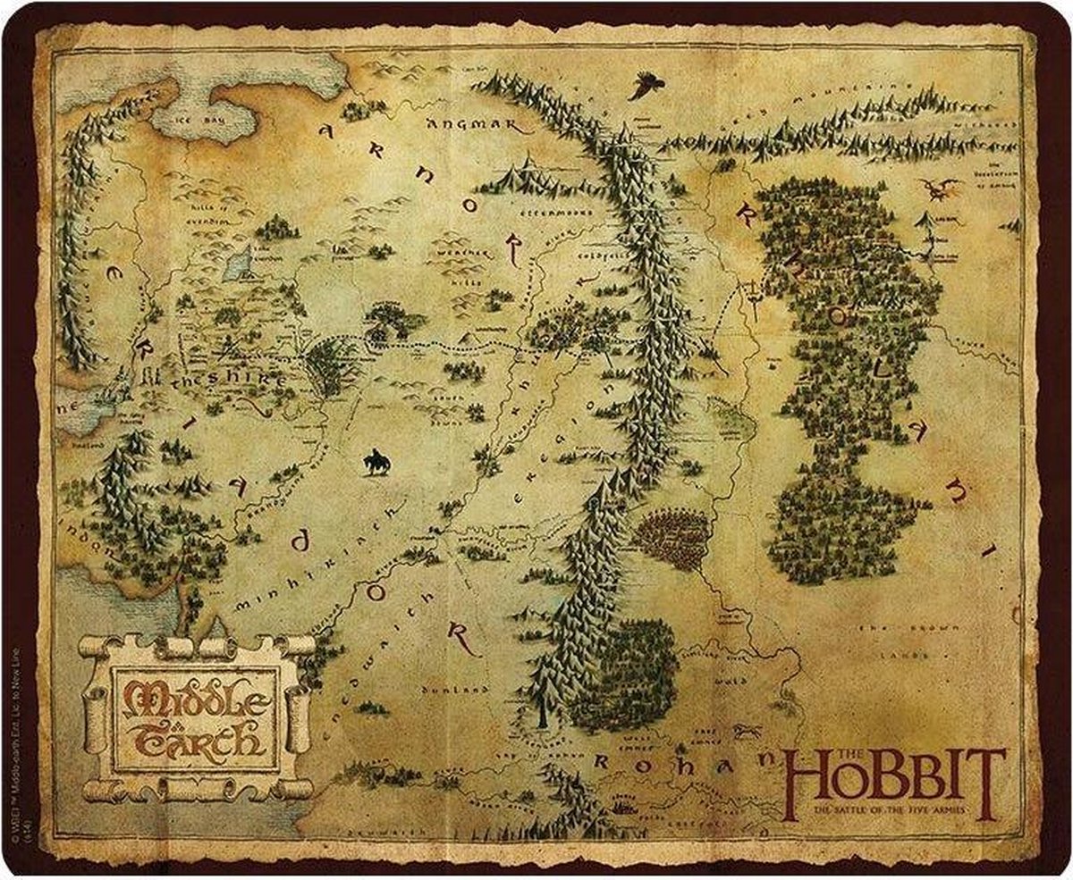 hobbit kingdom of middle earth map