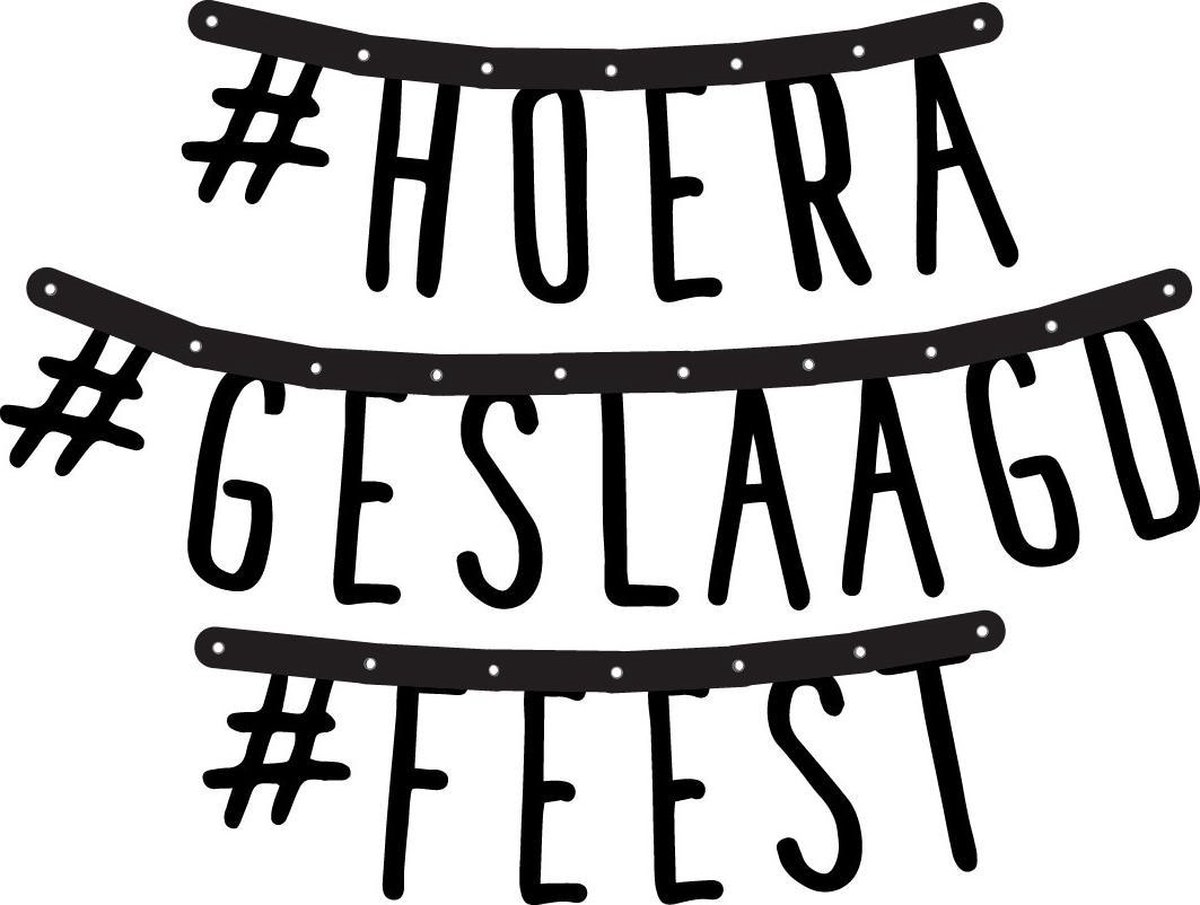 Letterslinger " Hoera Geslaagd Feest " (1ST)