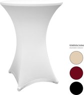 Lumaland - Rok voor statafel - hoes voor statafel - Tafelrok - stretch - sneldrogend - in verschillende maten en kleuren - Ø 60-65cm - Wit