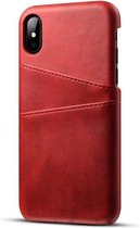 Étui à cartes pour Apple iPhone 8 Plus | iPhone 7 Plus | Couverture arrière en cuir PU | Cas de téléphone de Luxe | Porte-cartes | Rouge