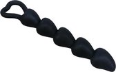 Black Velvets - Siliconen Anal Beads met 5 Stimulatie Harten voor de Veeleisende Achterdeur - Zwart