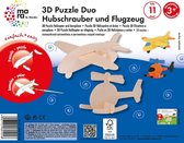 Houten 3D Puzzel Duo Helicopter & Vliegtuig