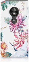 Motorola Moto E5 Play Uniek Standcase Hoesje Bird Flowers