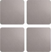ASA Selection Onderzetters - Leather Optic Fine - Cement - 10 x 10 cm - 4 Stuks