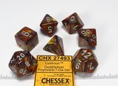 Chessex Lustrous Goud/Zilver Polydice Dobbelsteen Set (7 stuks)