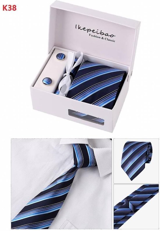 Ensemble de cravates élégantes dans une boîte cadeau - Comprend boutons de  manchette,... | bol.com