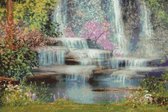 DP® Diamond Painting pakket volwassenen - Afbeelding: Sprookjes Waterval - 90 x 60 cm volledige bedekking, vierkante steentjes - 100% Nederlandse productie! - Cat.: Stad & Land