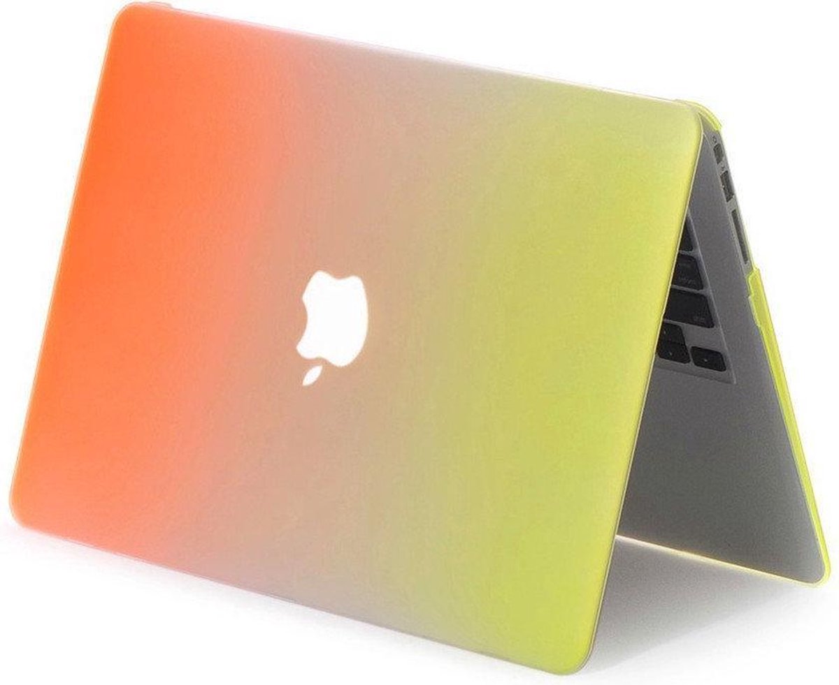 Macbook Case voor New Macbook PRO 13 inch met of zonder Touch Bar 2016/2017 - Laptop Cover - Regenboog Motief Geel Oranje