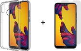 Huawei P20 Lite hoesje siliconen case hoesjes hoes cover transparant - 1x Huawei P20 Lite Screenprotector
