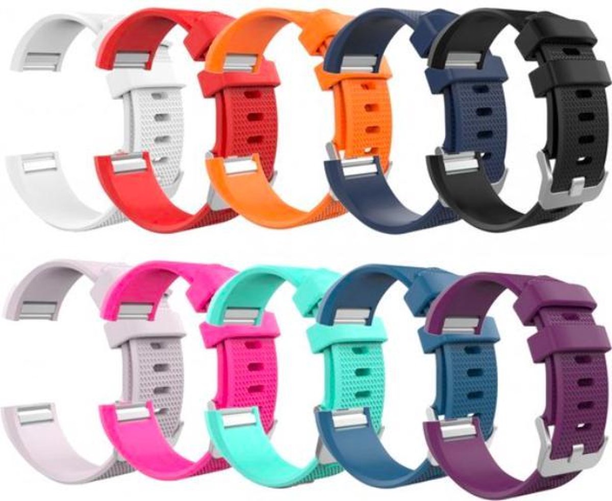 Citroen teller Kiwi Multicolour Bandjes geschikt voor FitBit Charge 2 – Siliconen Armbanden  Mixed 10 Pack... | bol.com