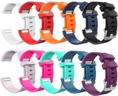 Multicolour Bandjes geschikt voor FitBit Charge 2 –  Siliconen Armbanden Mixed 10 Pack - Small